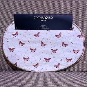 Cynthia Rowley Set Of 4 100% Cotton Cosmic Butterflies Placemats NWTS